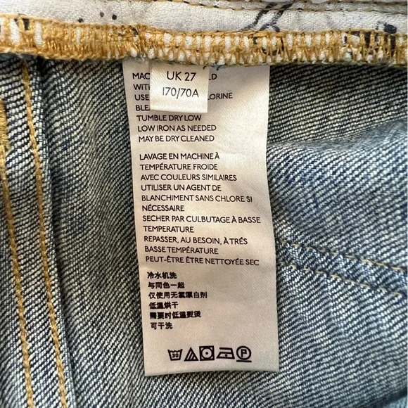 Pilcro Anthropologie Tapestry Patchwork Mid-Rise Slim Boyfriend Jeans, 27 - Picture 11 of 14